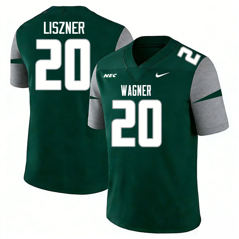 Wagner Seahawks #20 Ryan Liszner College Football Jerseys,Uniforms Stitched-Green